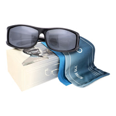 Überzieh-Sonnenbrille Classic, Herren , Schwarz glänzend , Brillenträger Herren Kategorie 3 Lotus-Effekt Polarisiert Unisex UV400 Überzieh-Sonnenbrille