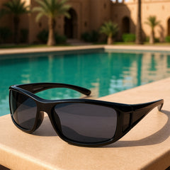 Überzieh-Sonnenbrille Classic, Herren , Schwarz glänzend , Brillenträger Herren Kategorie 3 Lotus-Effekt Polarisiert Unisex UV400 Überzieh-Sonnenbrille