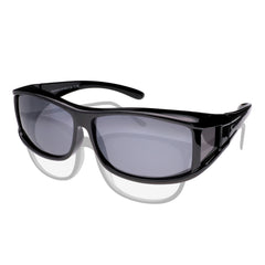 Überzieh-Sonnenbrille Classic, Herren , Schwarz glänzend , Brillenträger Herren Kategorie 3 Lotus-Effekt Polarisiert Unisex UV400 Überzieh-Sonnenbrille