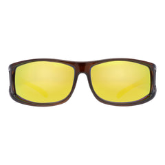 Überzieh-Sonnenbrille Classic, Herren , Braun glänzend verspiegelt , Brillenträger Herren Kategorie 3 Lotus-Effekt Polarisiert Unisex UV400 Überzieh-Sonnenbrille