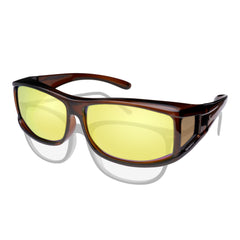 Überzieh-Sonnenbrille Classic, Herren , Braun glänzend verspiegelt , Brillenträger Herren Kategorie 3 Lotus-Effekt Polarisiert Unisex UV400 Überzieh-Sonnenbrille