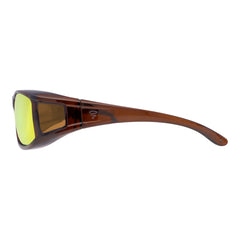 Überzieh-Sonnenbrille Classic, Herren , Braun glänzend verspiegelt , Brillenträger Herren Kategorie 3 Lotus-Effekt Polarisiert Unisex UV400 Überzieh-Sonnenbrille
