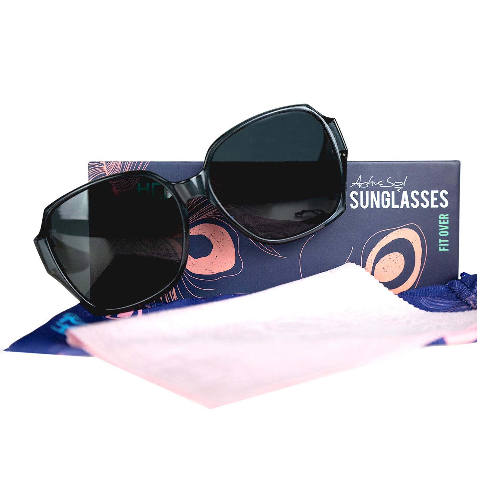 Überzieh-Sonnenbrille Hera, Damen , Schwarz , Brillenträger Damen Lotus-Effekt Polarisiert Unisex UV400 Überzieh-Sonnenbrille