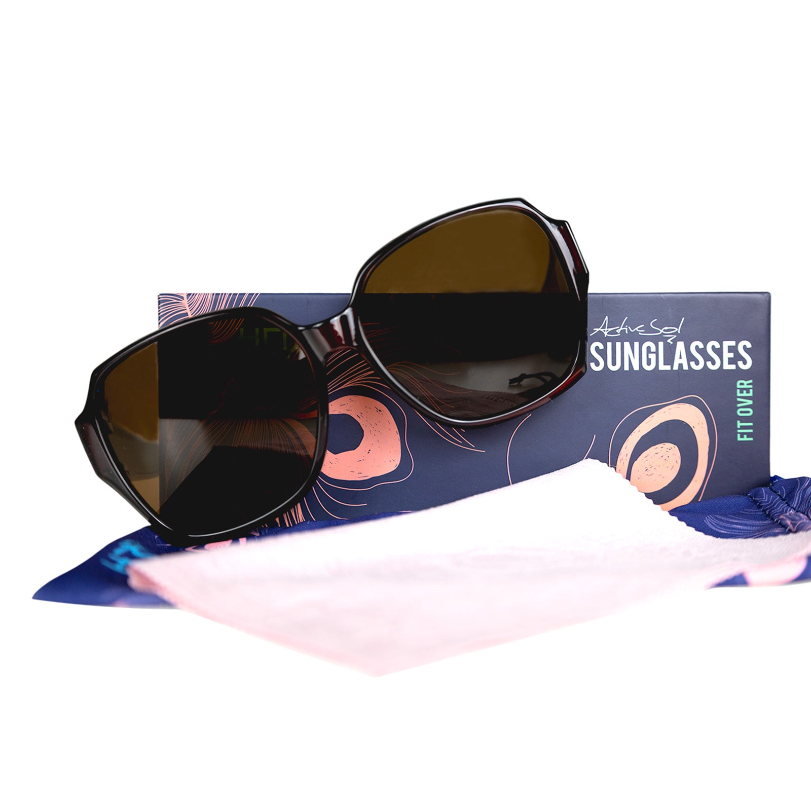 Überzieh-Sonnenbrille Hera, Damen , Braun , Brillenträger Damen Lotus-Effekt Polarisiert Unisex UV400 Überzieh-Sonnenbrille