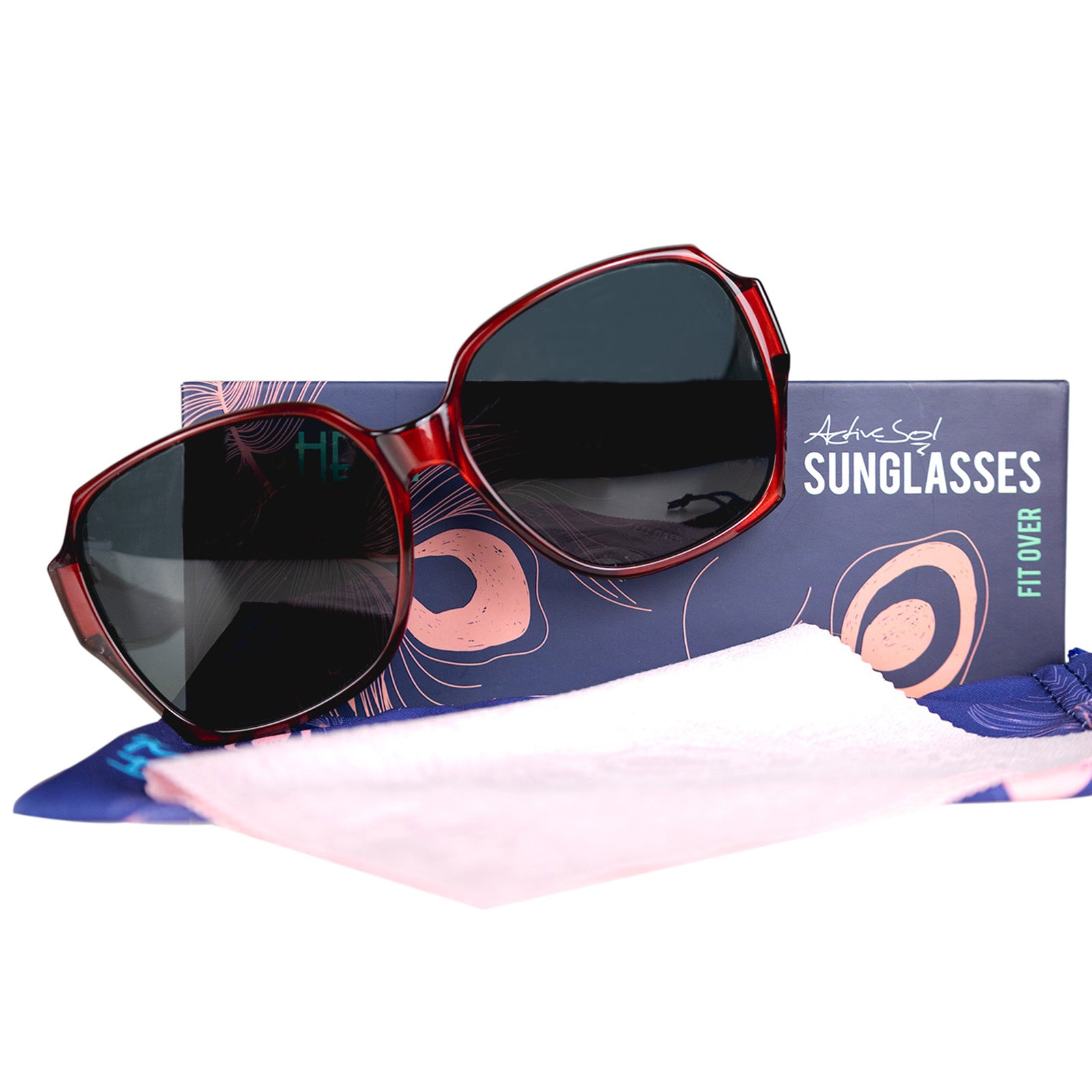 Überzieh-Sonnenbrille Hera, Damen , Rot , Brillenträger Damen Lotus-Effekt Polarisiert Unisex UV400 Überzieh-Sonnenbrille