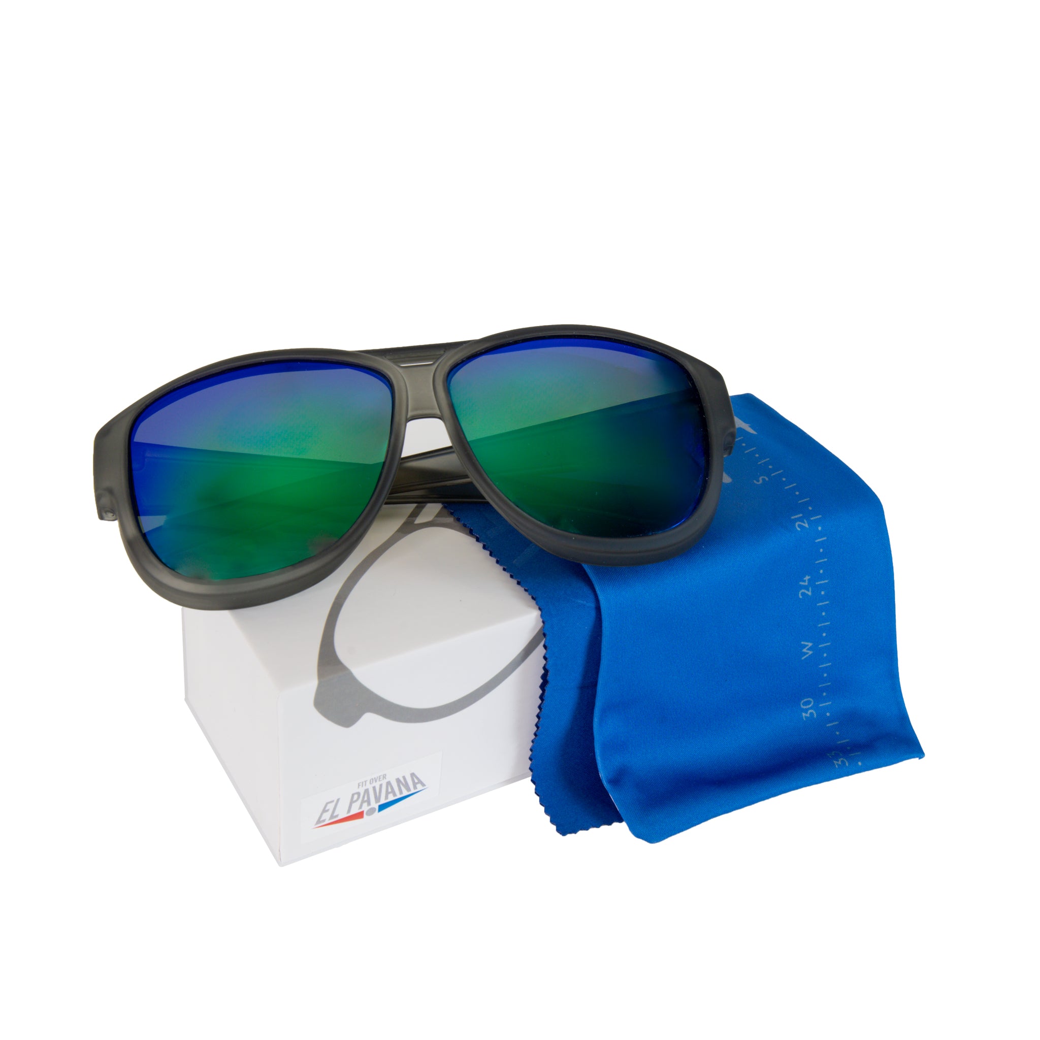 Überzieh-Sonnenbrille El Pavana, für Brillenträger , Anthrazit verspiegelt , Brillenträger Damen Herren Unisex Überzieh-Sonnenbrille