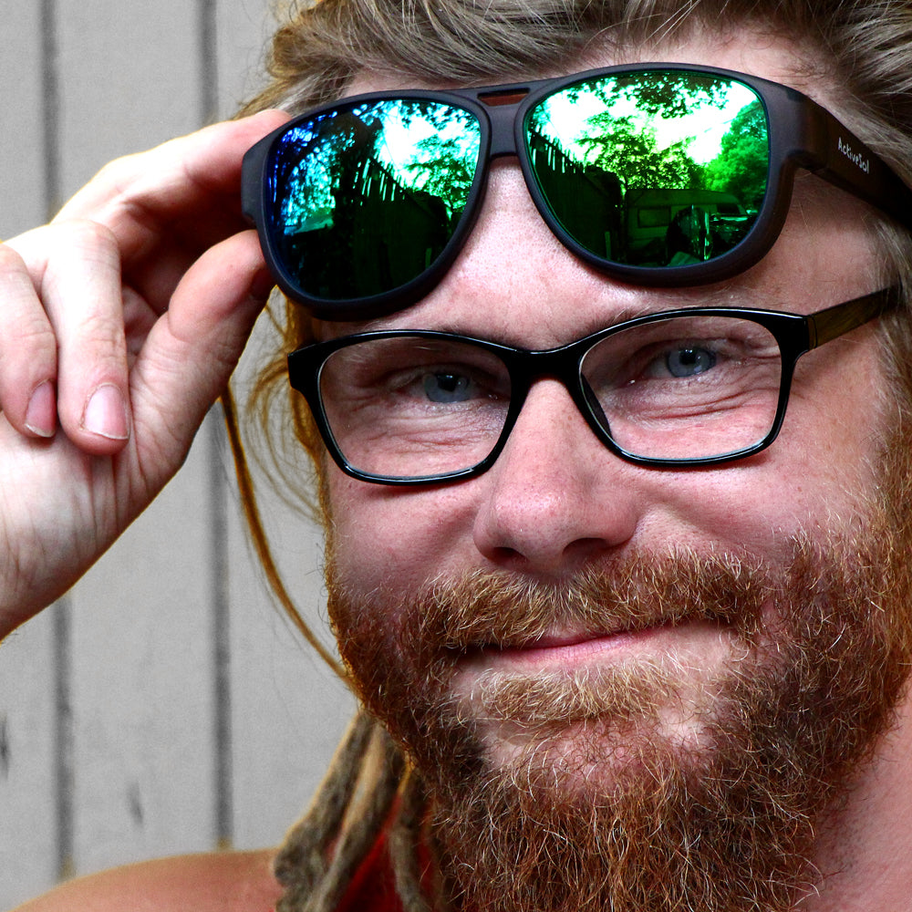 Überzieh-Sonnenbrille El Pavana, für Brillenträger , Anthrazit verspiegelt , Brillenträger Damen Herren Unisex Überzieh-Sonnenbrille