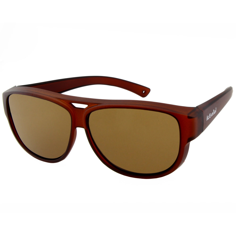 Überzieh-Sonnenbrille El Pavana, für Brillenträger , Braun , Brillenträger Damen Herren Unisex Überzieh-Sonnenbrille