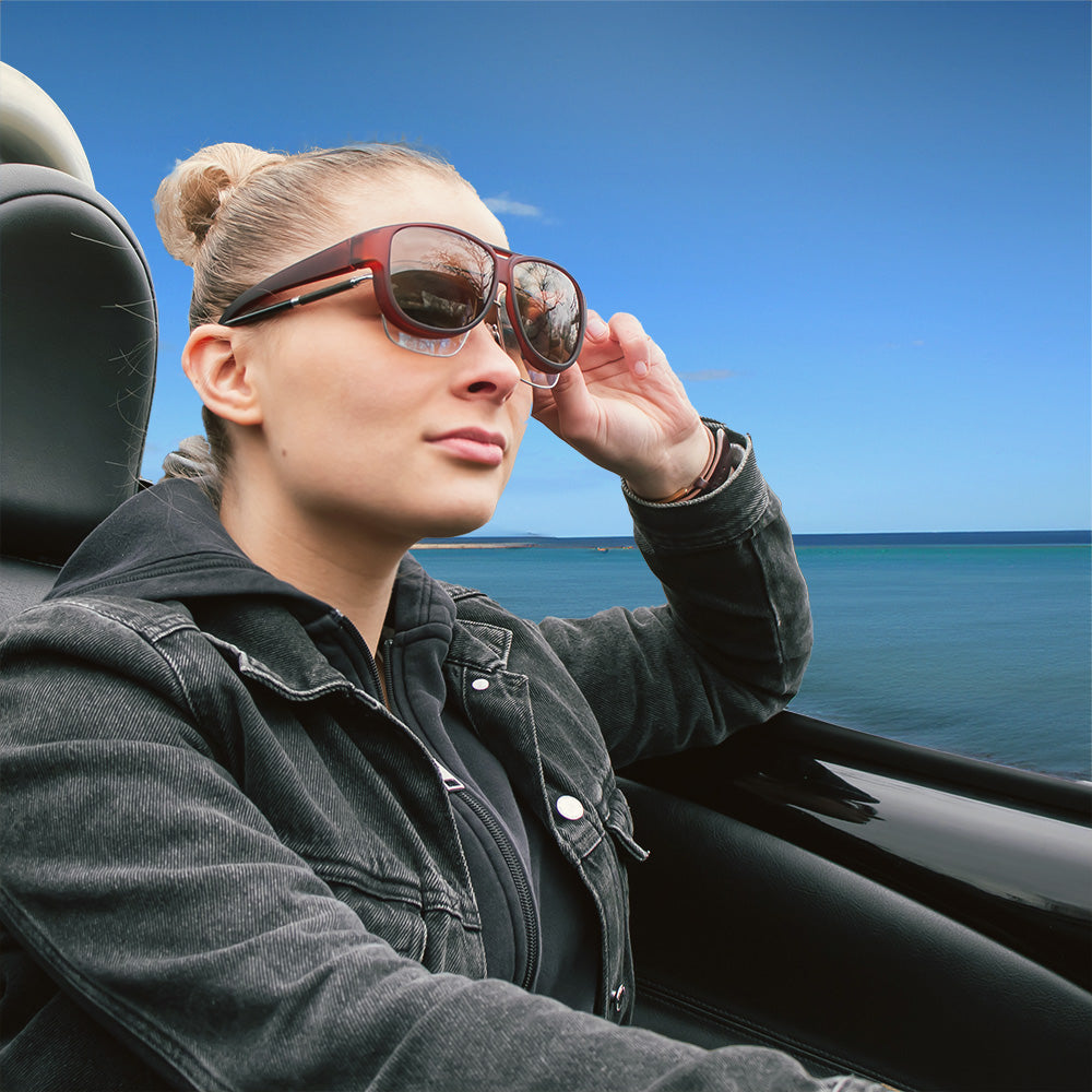 Überzieh-Sonnenbrille El Pavana, für Brillenträger , Braun , Brillenträger Damen Herren Unisex Überzieh-Sonnenbrille