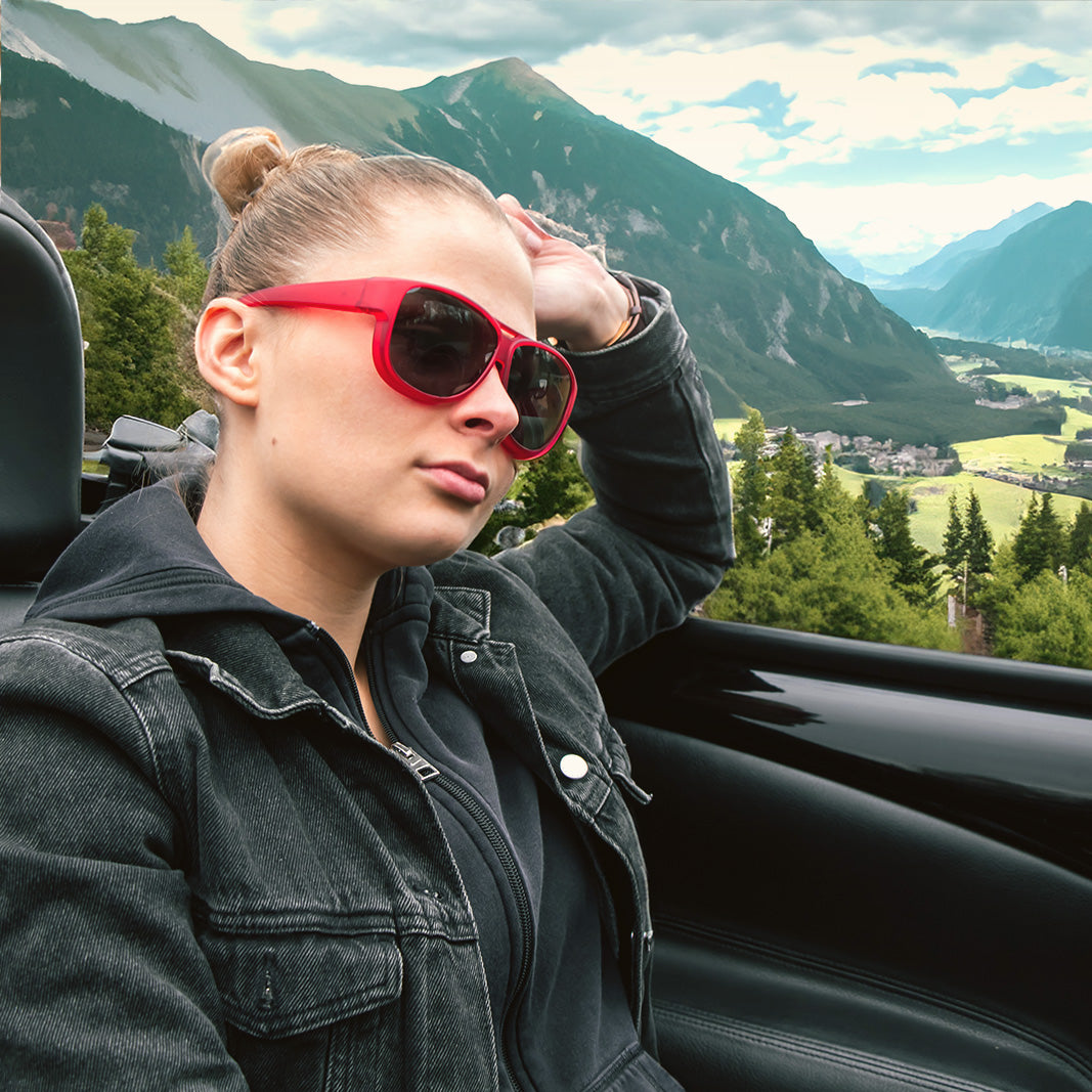 Überzieh-Sonnenbrille El Pavana, für Brillenträger , Rot , Brillenträger Damen Herren Unisex Überzieh-Sonnenbrille