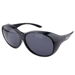 Überzieh-Sonnenbrille Mega, Damen , Schwarz , Brillenträger Damen Kategorie 3 Lotus-Effekt Polarisiert UV400 Überzieh-Sonnenbrille