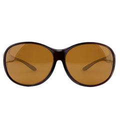 Überzieh-Sonnenbrille Mega, Damen , Braun , Brillenträger Damen Kategorie 3 Lotus-Effekt Polarisiert UV400 Überzieh-Sonnenbrille