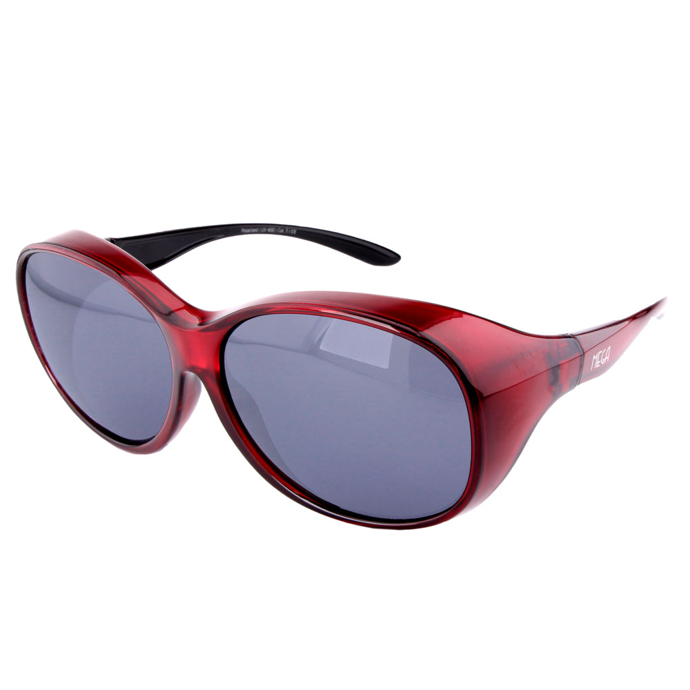 Überzieh-Sonnenbrille Mega, Damen , Rot , Brillenträger Damen Lotus-Effekt Polarisiert UV400 Überzieh-Sonnenbrille