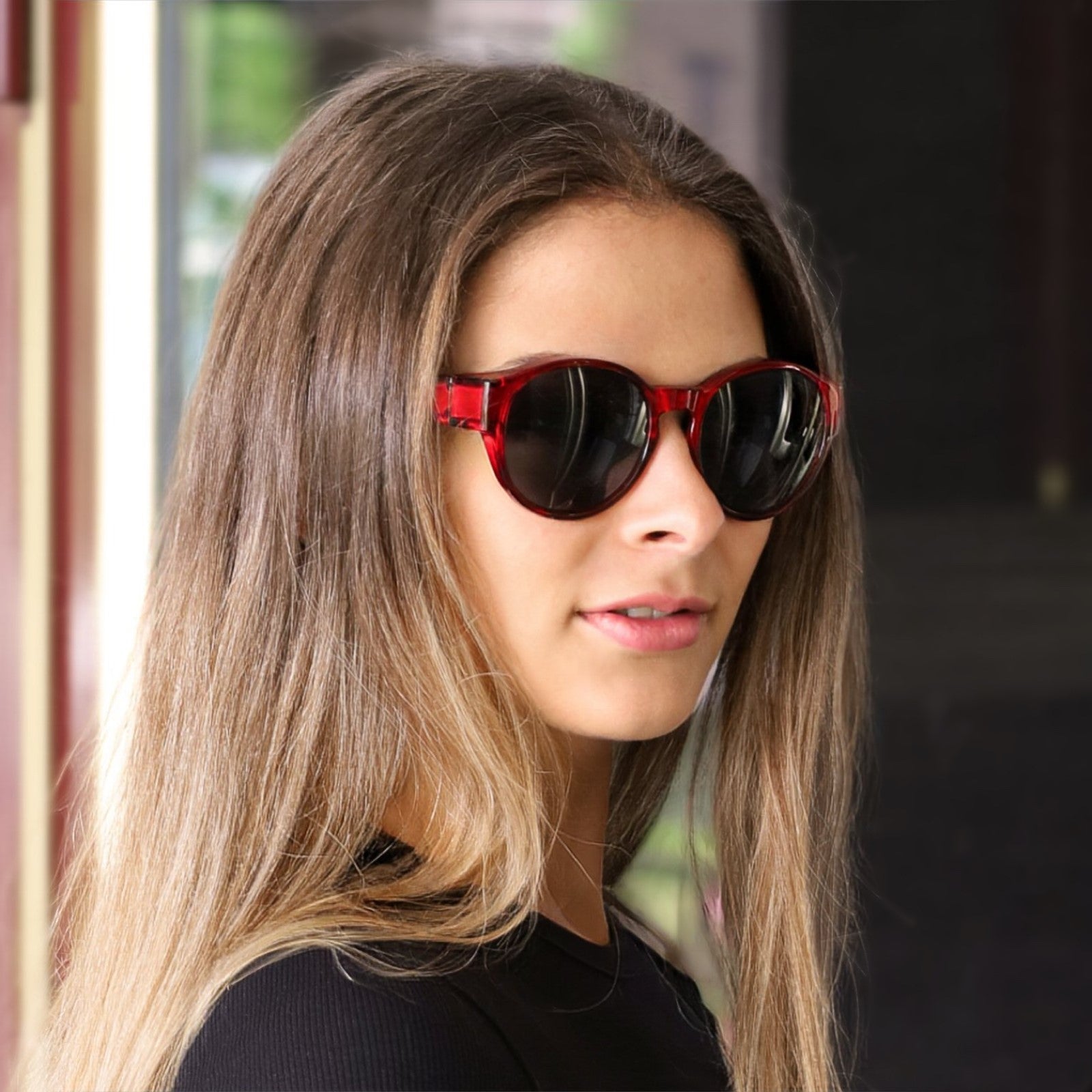 Überzieh-Sonnenbrille Rhea, für Brillenträger , Rot , Brillenträger Damen Herren Lotus-Effekt Polarisiert Unisex UV400 Überzieh-Sonnenbrille