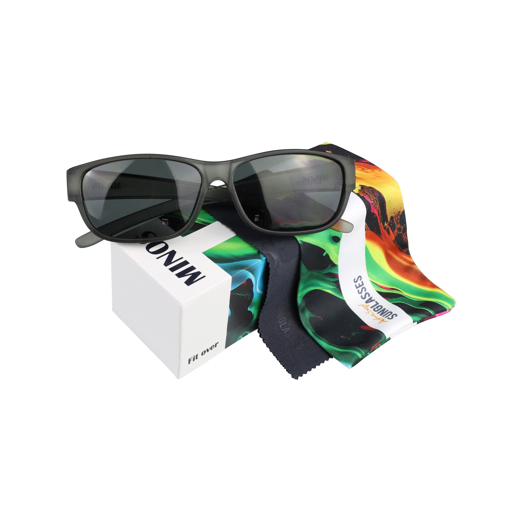Überzieh-Sonnenbrille Minos, Herren , Grau , Brillenträger Herren Lotus-Effekt New Polarisiert UV400 Überzieh-Sonnenbrille