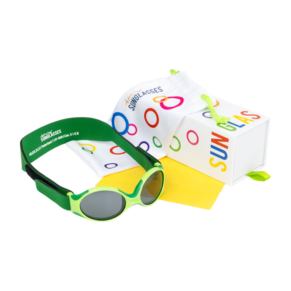 Explorer Baby-Sonnenbrille, 0 – 18 Monate , Frog , Baby HYTREL Jungen Kleinkind Lotus-Effekt Mädchen Polarisiert UV400