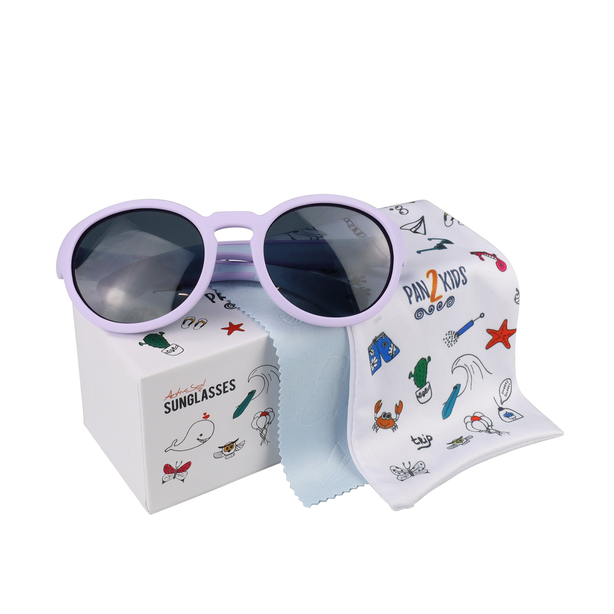 Pan2Kids Kinder-Sonnenbrille, 2 - 5 Jahre , Digital Lavender , HYTREL Jungen Kleinkind Lotus-Effekt Mädchen Polarisiert UV400