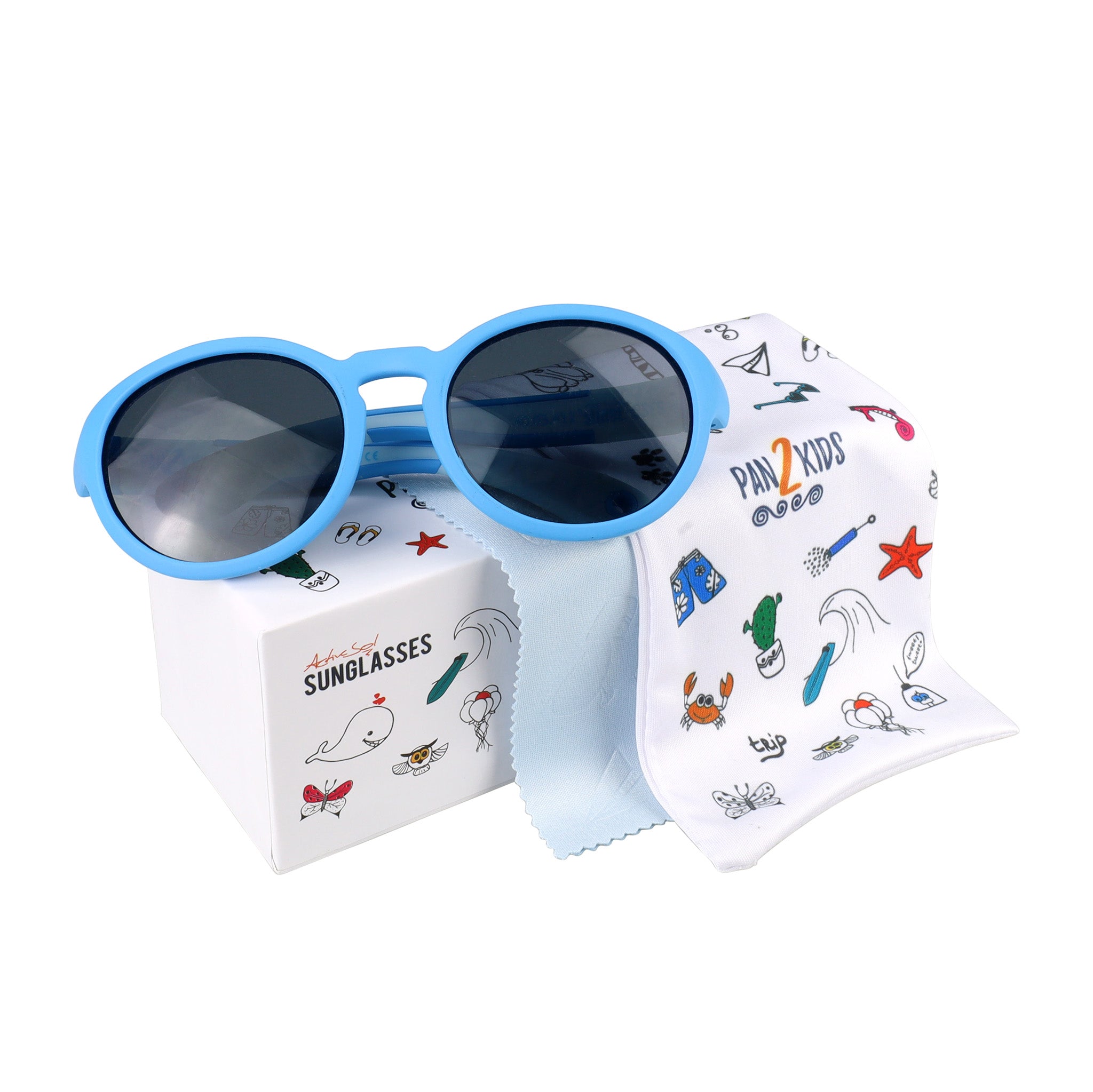 Pan2Kids Kinder-Sonnenbrille, 2 - 5 Jahre , Tranquile Blue , HYTREL Jungen Kleinkind Lotus-Effekt Mädchen Polarisiert UV400