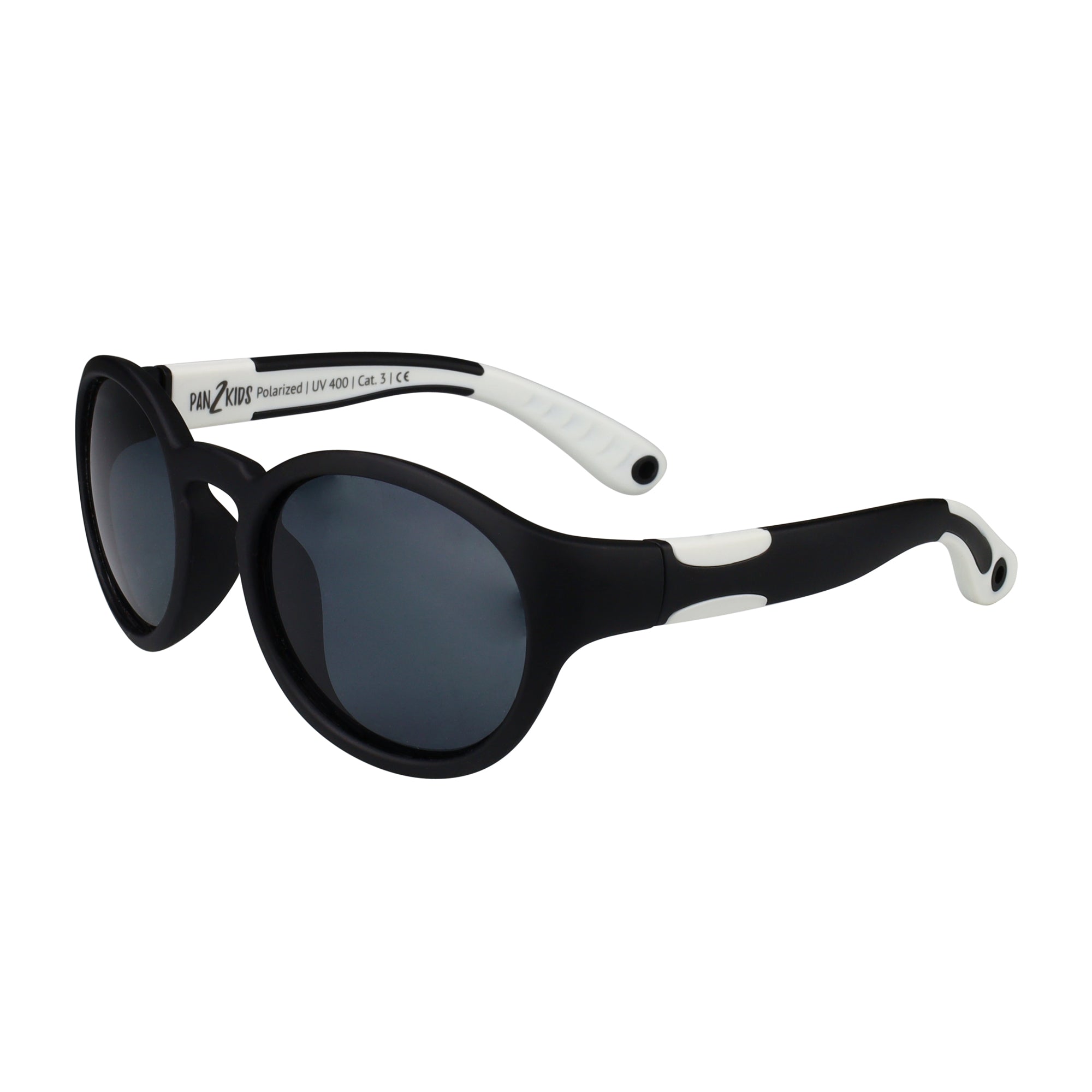 Pan2Kids Kinder-Sonnenbrille, 2 - 5 Jahre , Black & White , HYTREL Jungen Kleinkind Lotus-Effekt Mädchen Polarisiert UV400