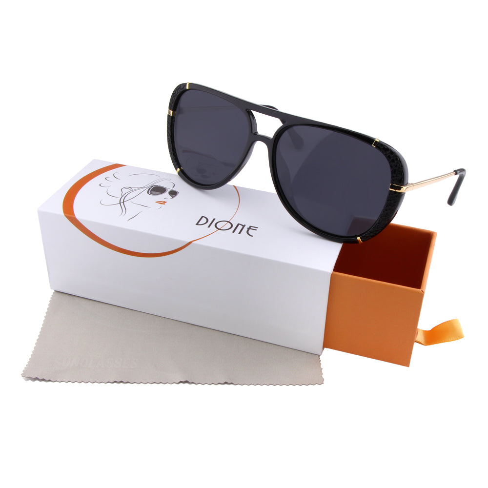 Sonnenbrille Dione, Damen , Schwarz-Gold , Damen New Polarisiert UV400