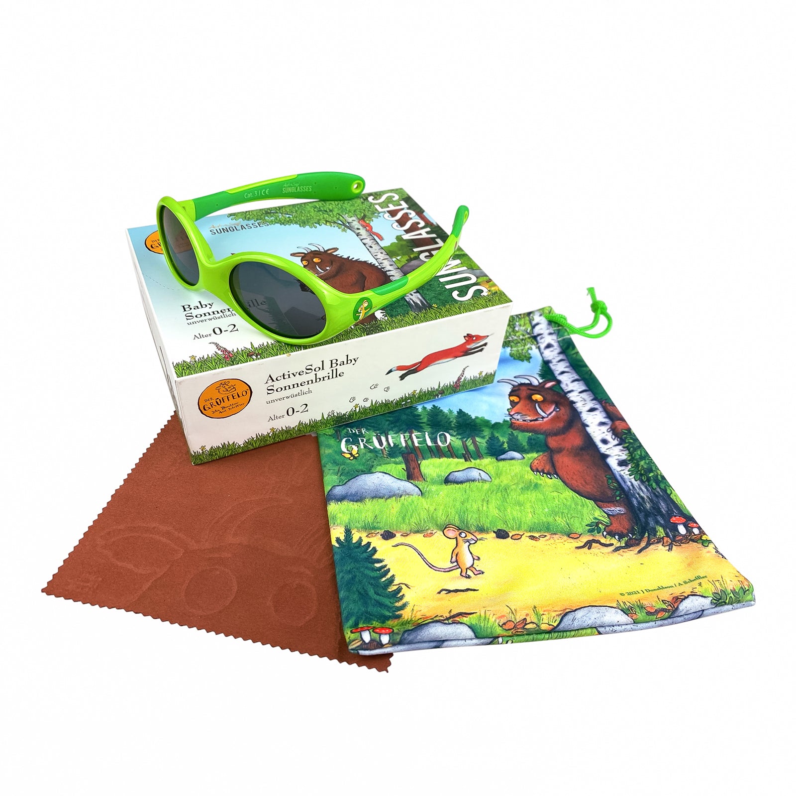 Baby-Sonnenbrille Grüffelo 0 - 18 Monate, Größe S , Lieblingsschmaus , Baby Jungen Kleinkind Lotus-Effekt Mädchen Polarisiert UV400