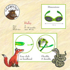 Baby-Sonnenbrille Grüffelo 0 - 18 Monate, Größe S , Lieblingsschmaus , Baby Jungen Kategorie 3 Kleinkind Lotus-Effekt Mädchen Polarisiert Sale UV400