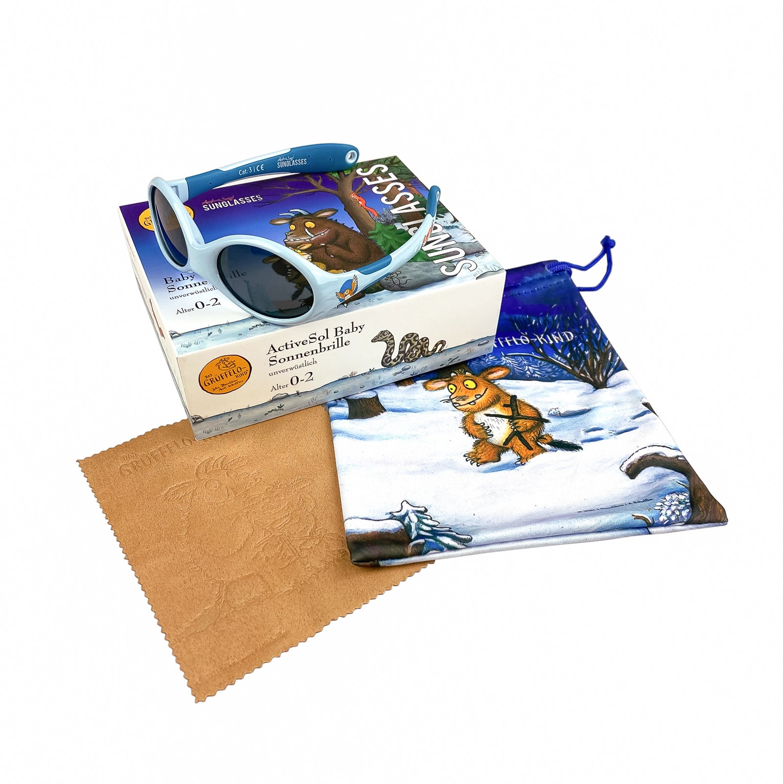 Baby-Sonnenbrille Grüffelo 0 - 18 Monate, Größe S , Grüffeloragout , Baby Jungen Kleinkind Lotus-Effekt Mädchen Polarisiert UV400