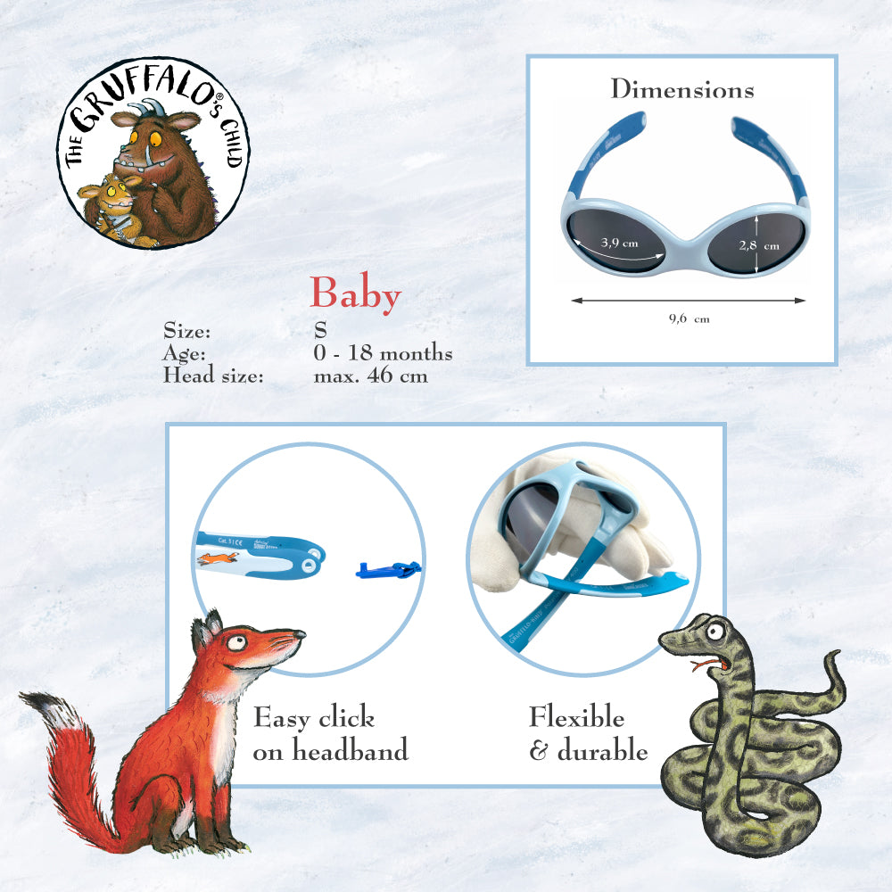 Baby-Sonnenbrille Grüffelo 0 - 18 Monate, Größe S , Grüffeloragout , Baby Jungen Kleinkind Lotus-Effekt Mädchen Polarisiert UV400