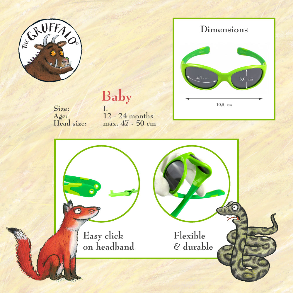Baby-Sonnenbrille Grüffelo 6 - 24 Monate, Größe L , Lieblingsschmaus