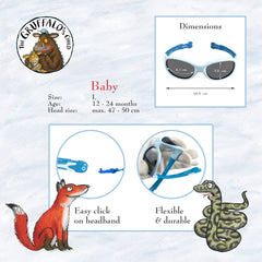 Baby-Sonnenbrille Grüffelo 6 - 24 Monate, Größe L , Grüffeloragout , Baby HYTREL Jungen Kategorie 3 Lotus-Effekt Mädchen Polarisiert Sale UV400