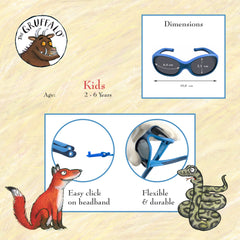 Kinder-Sonnenbrille Grüffelo, 2 - 6 Jahre , Fuchsspieß , Grüffelo Jungen Kategorie 3 Lotus-Effekt Mädchen Polarisiert UV400