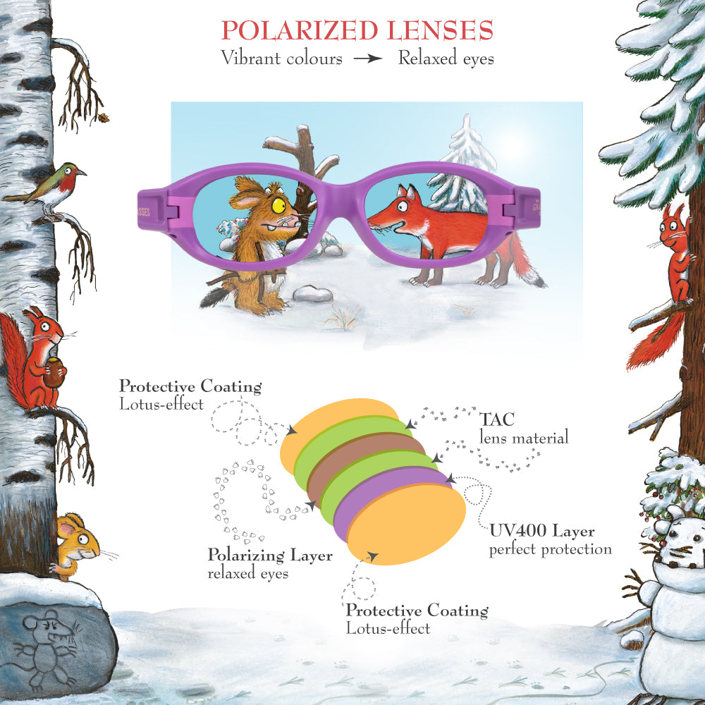 Kinder-Sonnenbrille Grüffelo, 2 - 6 Jahre , Kleine Maus , Grüffelo Jungen Lotus-Effekt Mädchen Polarisiert UV400