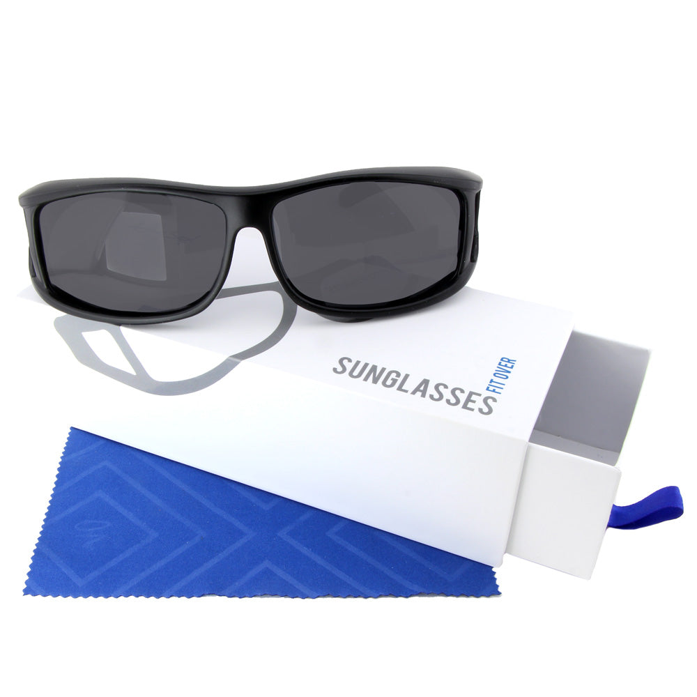 Überzieh-Sonnenbrille Classic, Herren , Schwarz matt , Brillenträger Herren Lotus-Effekt Polarisiert Unisex UV400 Überzieh-Sonnenbrille