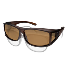 Überzieh-Sonnenbrille Classic, Herren , Braun matt , Brillenträger Herren Kategorie 3 Lotus-Effekt Polarisiert Unisex UV400 Überzieh-Sonnenbrille