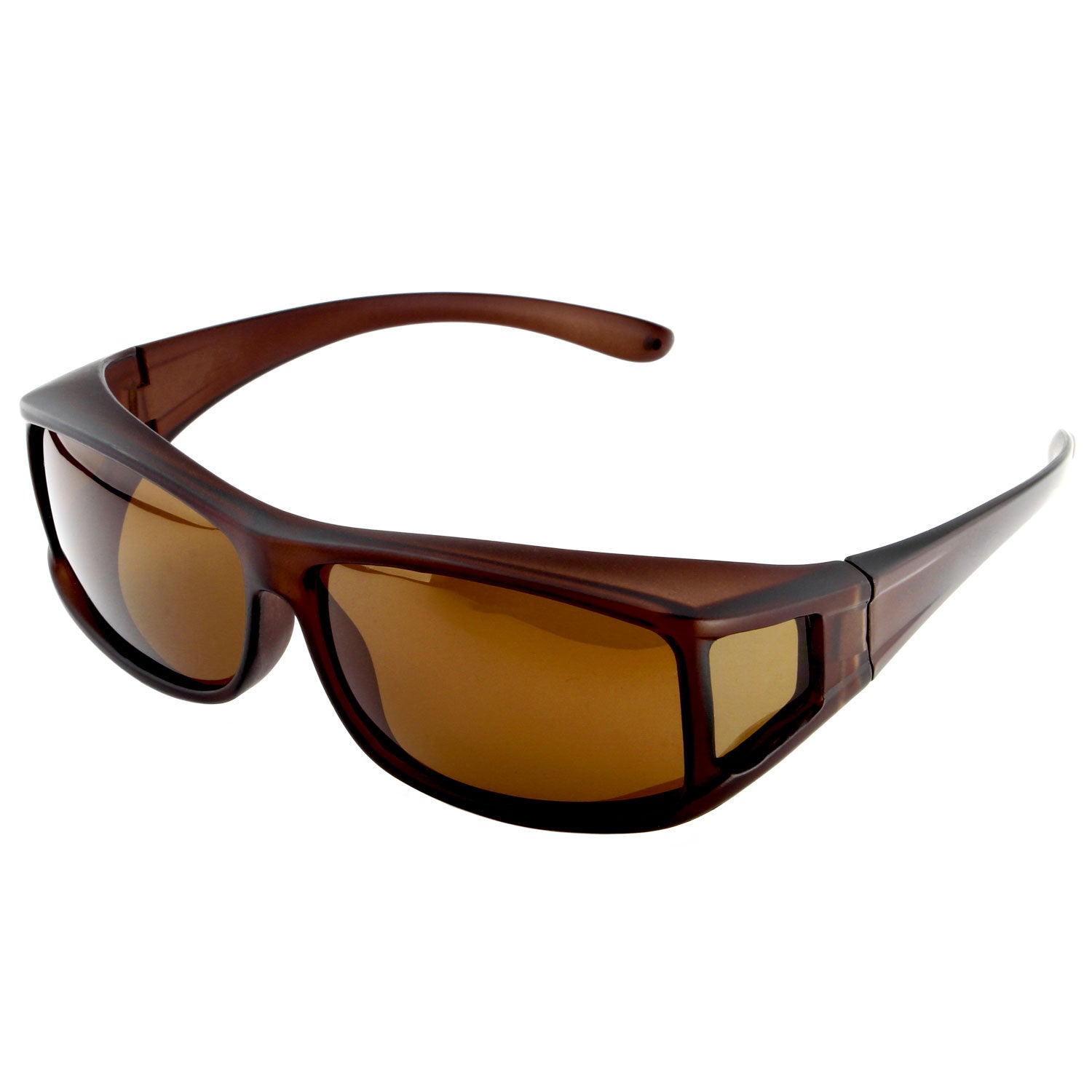 Überzieh-Sonnenbrille Classic, Herren , Braun matt , Brillenträger Herren Lotus-Effekt Polarisiert Unisex UV400 Überzieh-Sonnenbrille