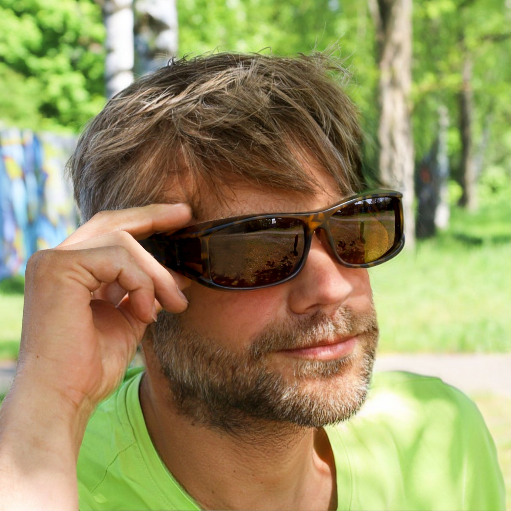 Überzieh-Sonnenbrille Classic, Herren , Schildpatt , Brillenträger Herren Lotus-Effekt Polarisiert Unisex UV400 Überzieh-Sonnenbrille