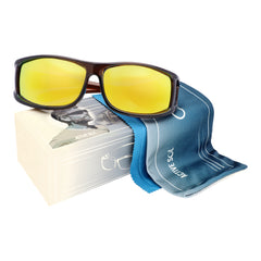 Überzieh-Sonnenbrille Classic, Herren , Braun glänzend verspiegelt , Brillenträger Herren Kategorie 3 Lotus-Effekt Polarisiert Unisex UV400 Überzieh-Sonnenbrille