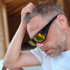 Überzieh-Sonnenbrille Classic, Herren , Braun glänzend verspiegelt , Brillenträger Herren Kategorie 3 Lotus-Effekt Polarisiert Unisex UV400 Überzieh-Sonnenbrille