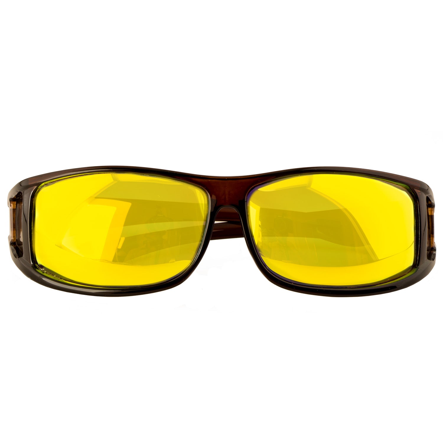 Überzieh-Sonnenbrille Classic, Herren , Braun glänzend verspiegelt , Brillenträger Herren Lotus-Effekt Polarisiert Unisex UV400 Überzieh-Sonnenbrille