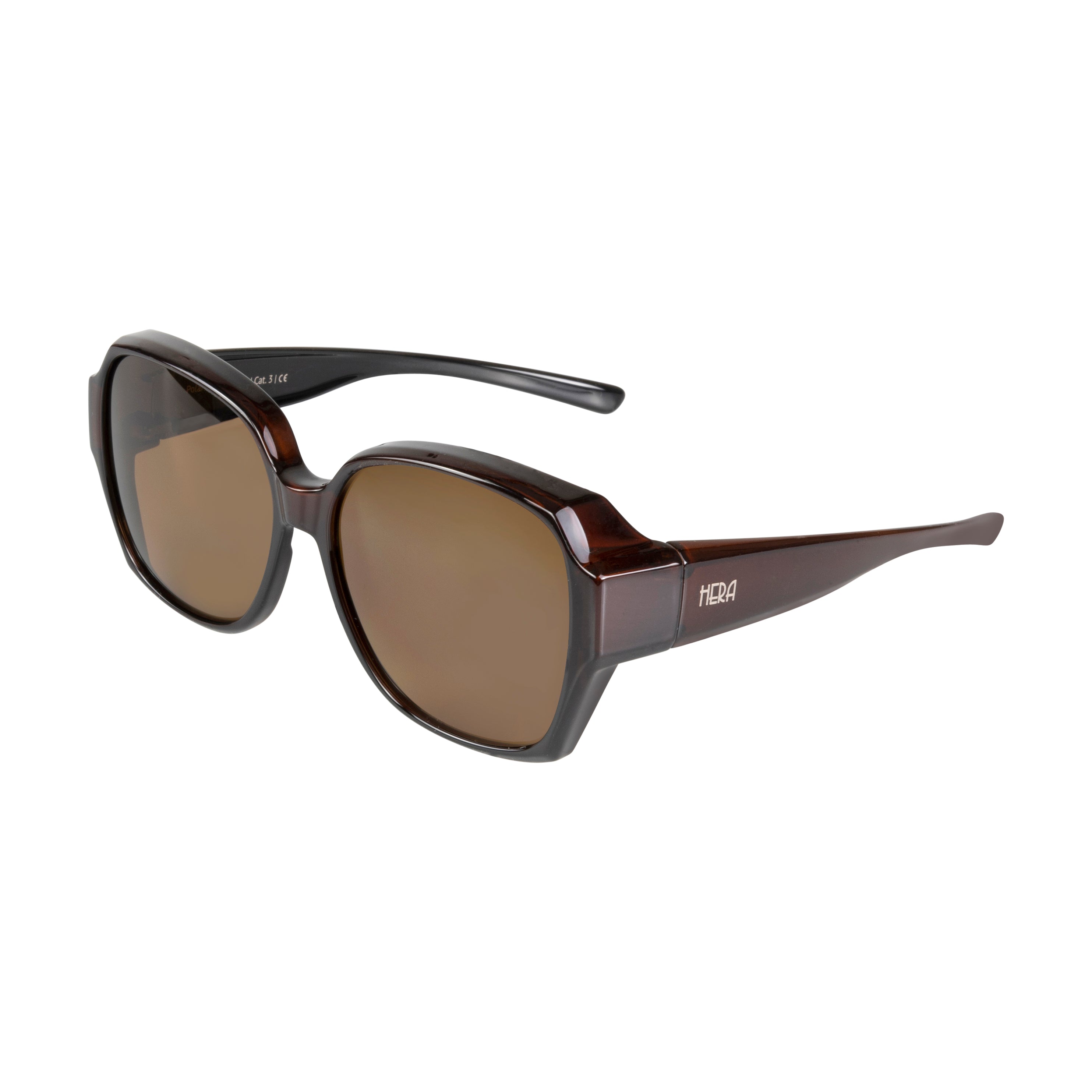 Überzieh-Sonnenbrille Hera, Damen , Braun , Brillenträger Damen Lotus-Effekt Polarisiert Unisex UV400 Überzieh-Sonnenbrille