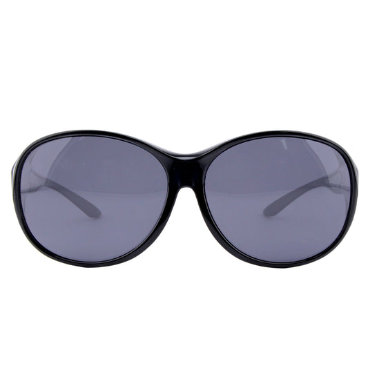 Überzieh-Sonnenbrille Mega, Damen , Schwarz , Brillenträger Damen Lotus-Effekt Polarisiert UV400 Überzieh-Sonnenbrille