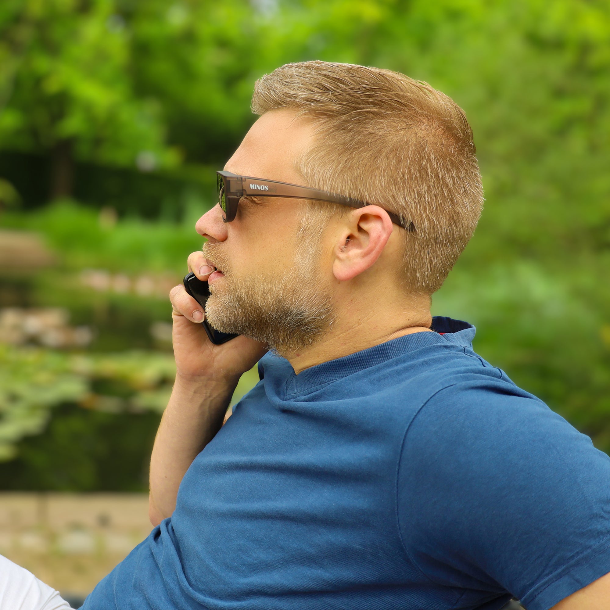 Überzieh-Sonnenbrille Minos, Herren , Grau verspiegelt , Brillenträger Herren Lotus-Effekt New Polarisiert UV400 Überzieh-Sonnenbrille