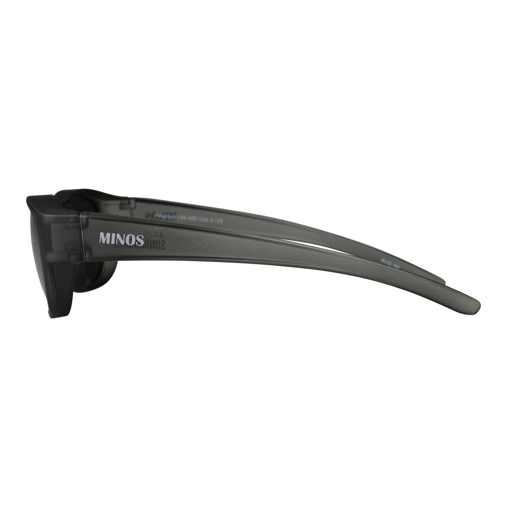 Überzieh-Sonnenbrille Minos, Herren , Grau verspiegelt , Brillenträger Herren Lotus-Effekt New Polarisiert UV400 Überzieh-Sonnenbrille