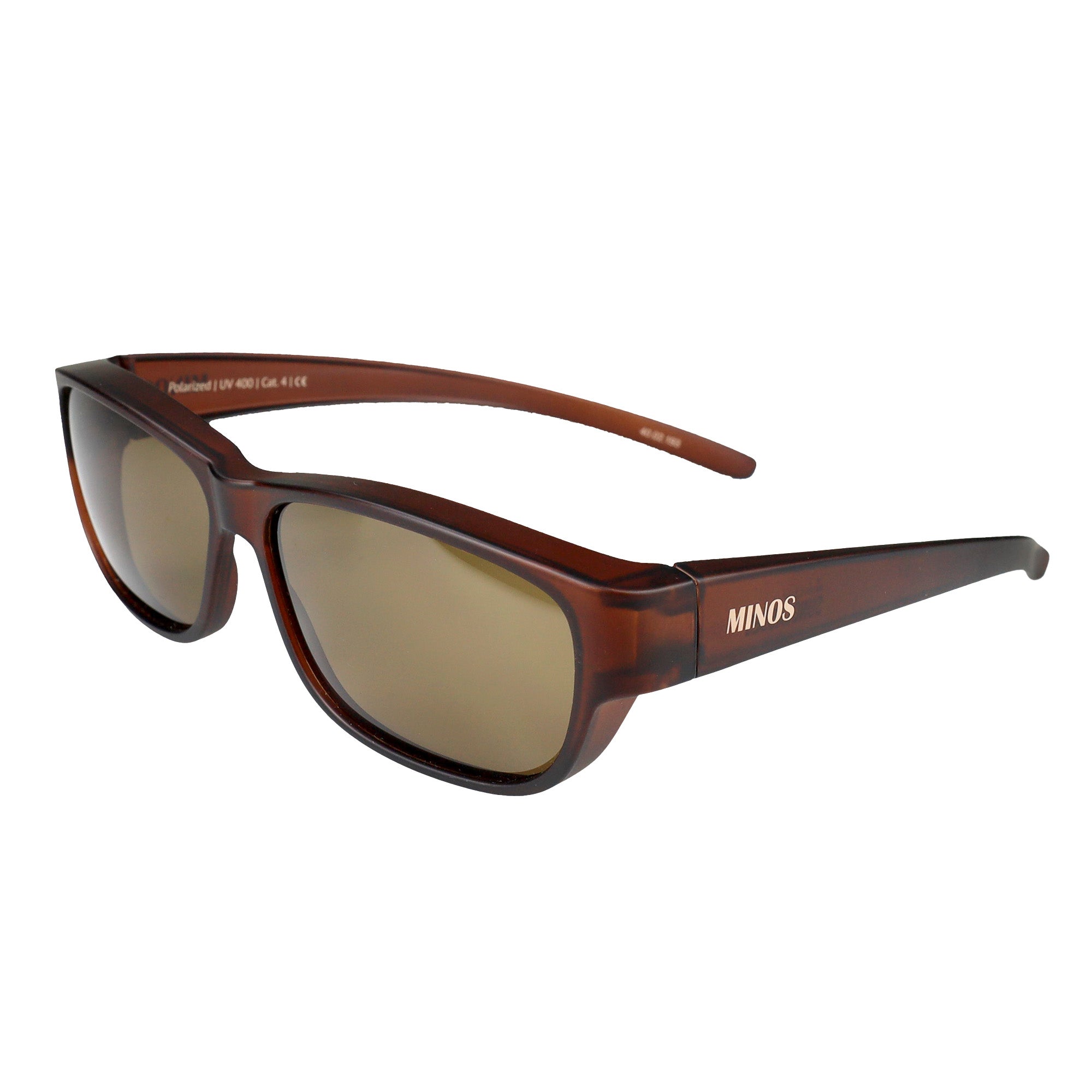 Überzieh-Sonnenbrille Minos, Herren , Braun , Brillenträger Herren Lotus-Effekt New Polarisiert UV400 Überzieh-Sonnenbrille
