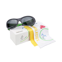 Kinder-Sonnenbrille Kids@School, 5 – 10 Jahre , Anthrazit Grün , HYTREL Jungen Kategorie 3 Lotus-Effekt Mädchen Polarisiert UV400