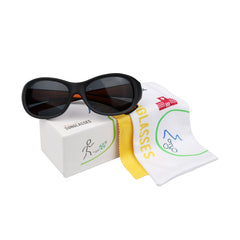 Kinder-Sonnenbrille Kids@School, 5 – 10 Jahre , Schwarz Orange , HYTREL Jungen Kategorie 3 Lotus-Effekt Mädchen Polarisiert UV400