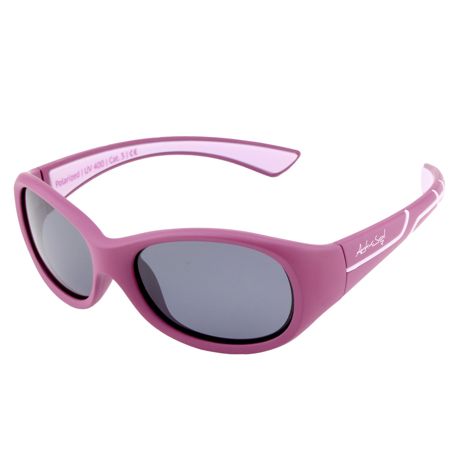 Kinder-Sonnenbrille Kids@School, 5 – 10 Jahre , Beere Pink , HYTREL Jungen Lotus-Effekt Mädchen Polarisiert UV400