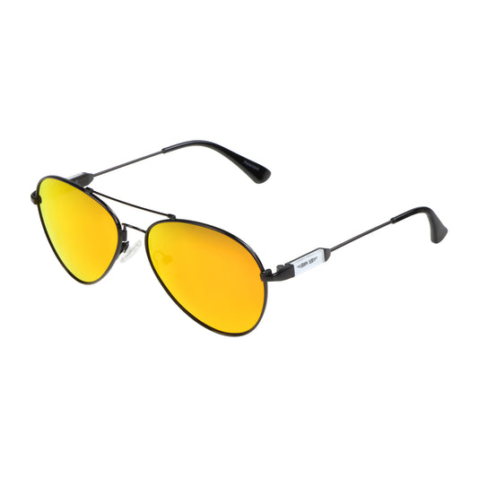 Kinder-Sonnenbrille Iron Air, 6 - 12 Jahre, Piloten-Design , Schwarz | Orange verspiegelt , Jungen Metall Mädchen New Polarisiert UV400