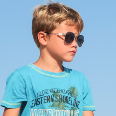 Kinder-Sonnenbrille Iron Air, 6 - 12 Jahre, Piloten-Design , Silber | Graue Gläser , Jungen Kategorie 3 Metall Mädchen New Polarisiert UV400