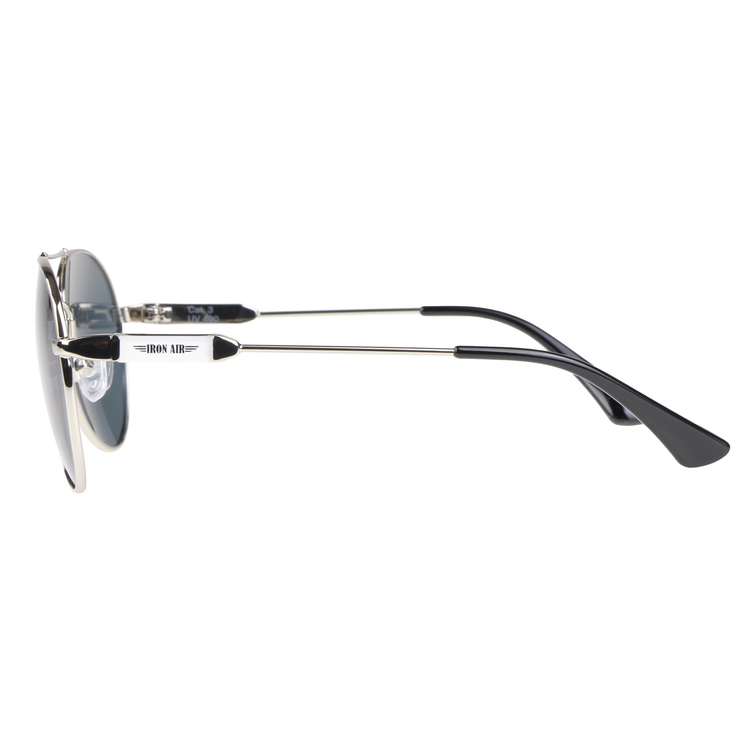 Kinder-Sonnenbrille Iron Air, 6 - 12 Jahre, Piloten-Design , Silber | Graue Gläser